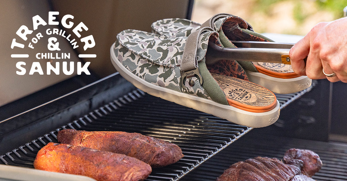 HOT OFF THE GRILL: SANUK X TRAEGER RELEASE ULTIMATE SHOE FOR GRILLIN & CHILLIN   – Sanuk®