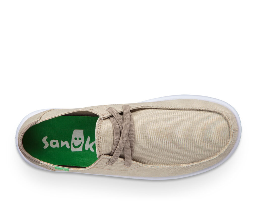Sanuk Men's Shaka Canvas Slip On Shoes 1109242 Khaki Brindle Grey 