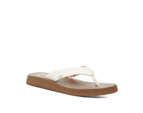 Sanuk Fraid Not Natural Slip On Rounded Open Toe Comfort Flip-Flop Sandals  Sz 7