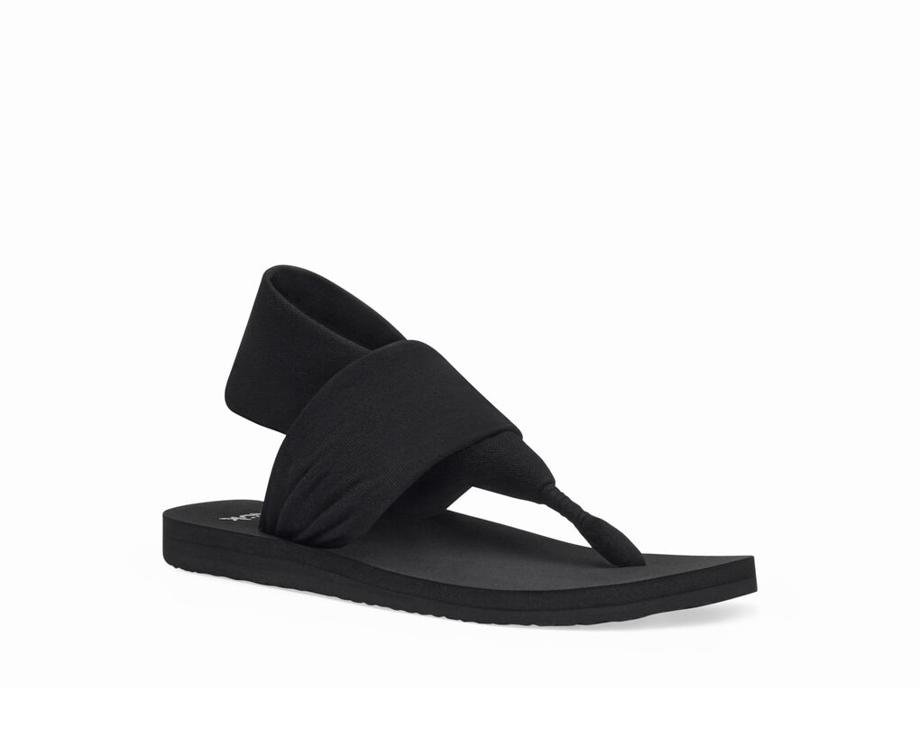Sanuk Sandals Womens Size 7 Yoga Sling Gray Chevron Slip On Shoe