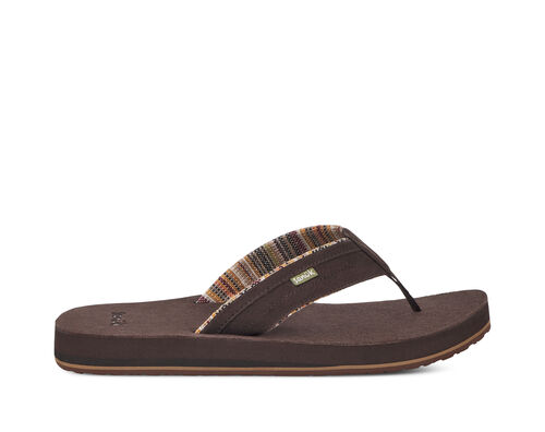 Sanuk Fraid Not Natural Slip On Rounded Open Toe Comfort Flip-Flop Sandals  Sz 7