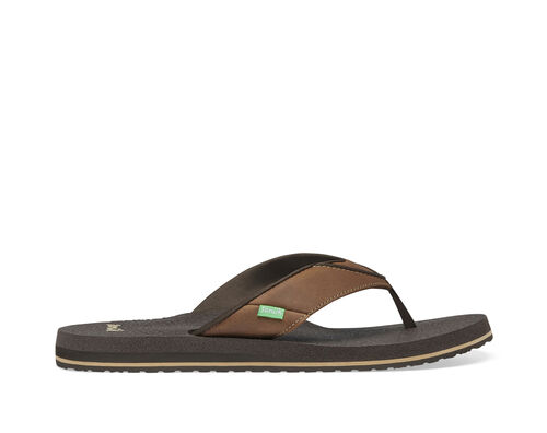 Sanuk Fraid Not ST Sandals Natural Mens Size 10 Foam Top Brown 1116736