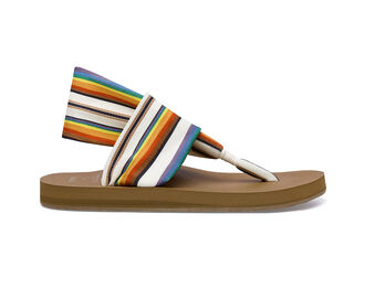 Sanuk Shoes Women's 8 Yoga Sling Multicolor Stripes Fabric Sandal