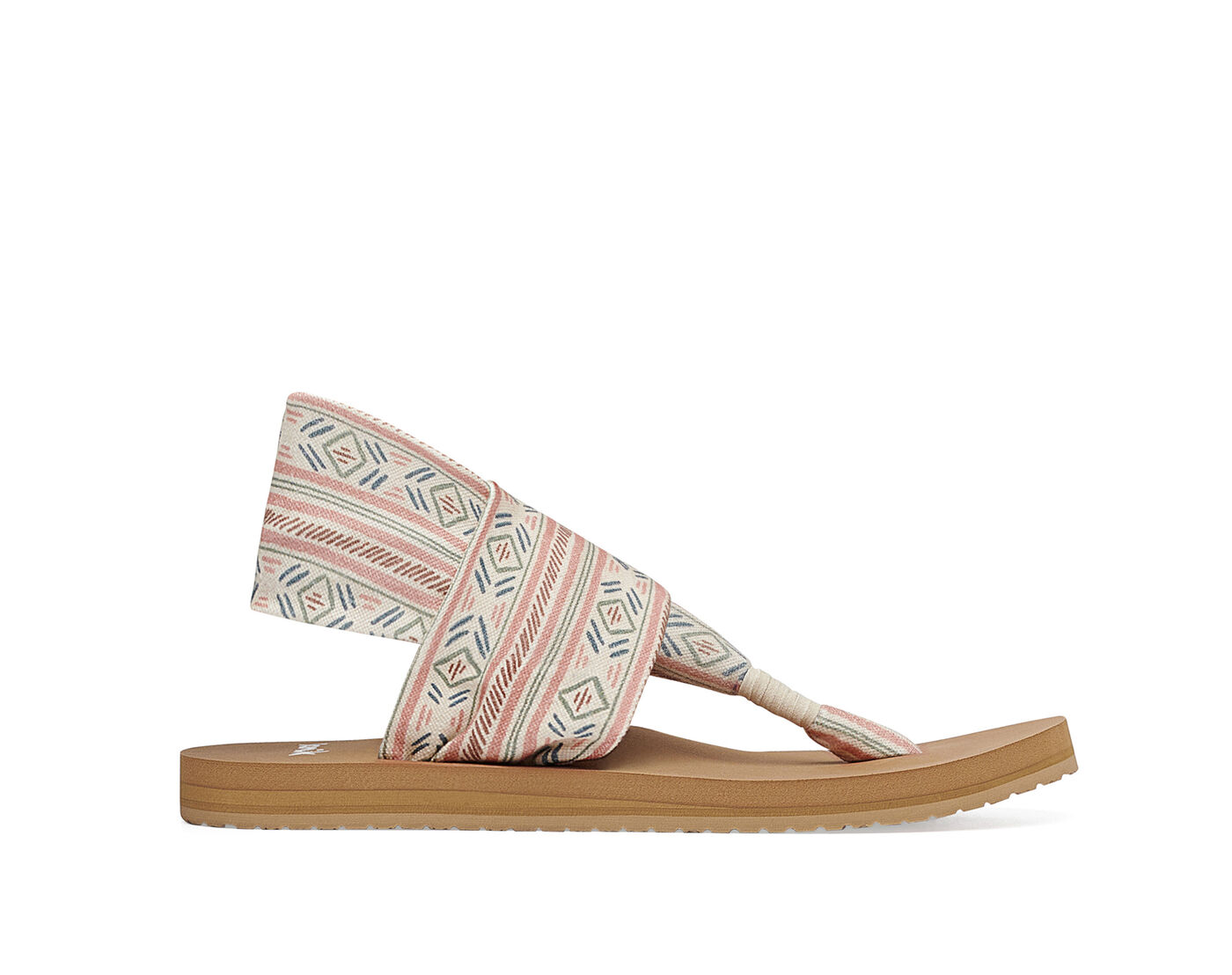 Sanuk Size US 8 Sandals Yoga Sling Fabric Thong Neutral