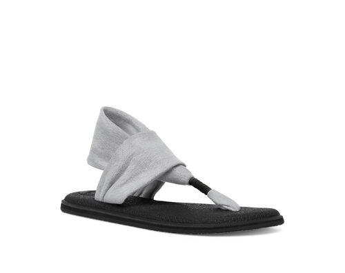 WOTTE Women Slingback Sandals Rhinestone Yoga Mat Flip Flops with Back  Strap Comfort Summer Dress Beach Flats, Grey Size 12