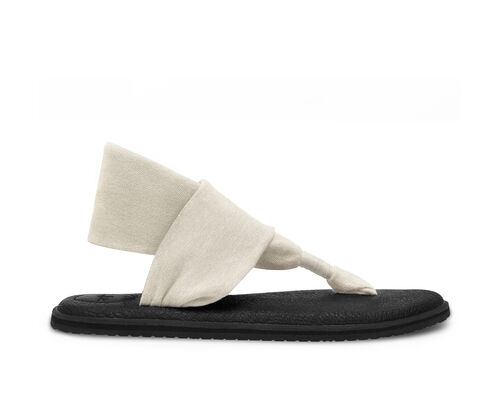 🏷 Sanuk | Yoga Sling II Cloth Strap Sandals - 8, Black/Gray Stripes