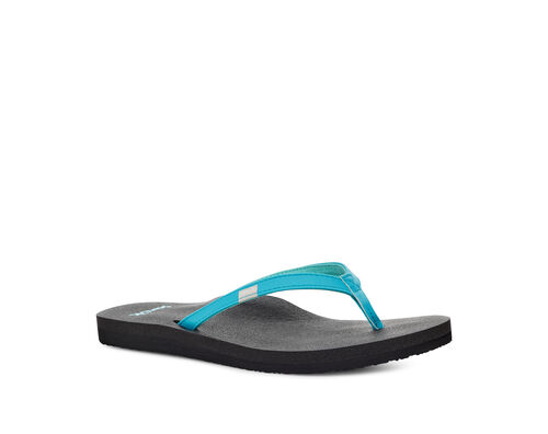 Sanuk, Shoes, Sanuk Yoga Sling Flipflop Sandals Blue Geometric Size 9  Womens