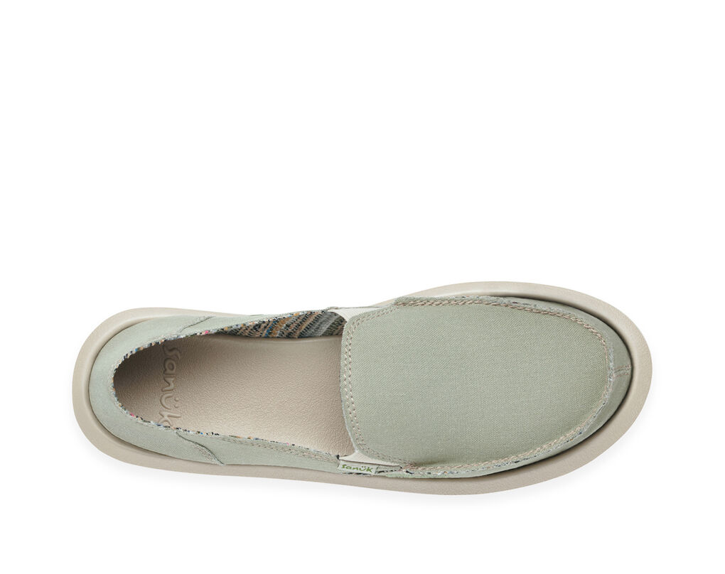 Sanuk Womens Donna Hemp Sandal Shoes in olive grey –