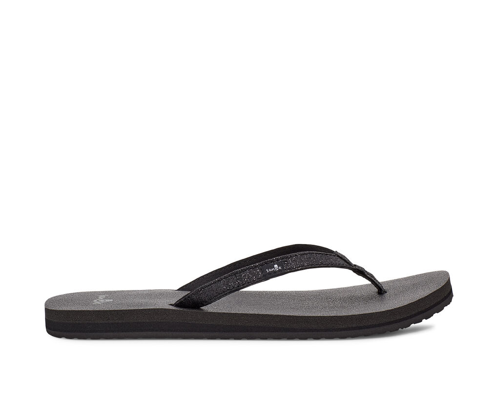 Sanuk Yoga Spree 4 Yoga Mat Comfort Womens 5 Black Flip Flop Sandals -  1015914